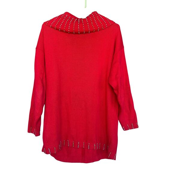 Victoria Jones Sweater Womens Large Christmas Embellished NOEL Beaded Festive - Picture 2 of 7